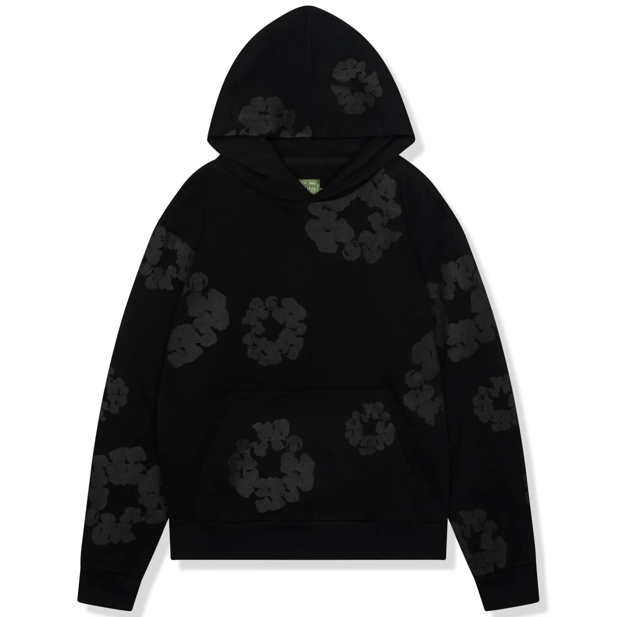 Denim Tears Cotton Wreath Black Monochrome Hoodie< Sweatshirts & Hoodies