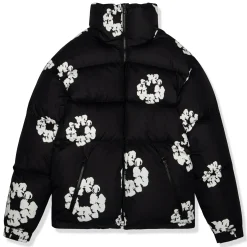 Denim Tears Cotton Wreath Black Puffer Jacket< Coats & Jackets