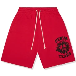 Denim Tears Denim University Red Sweat Shorts< Shorts