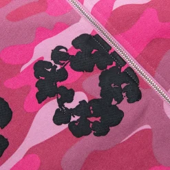 Denim Tears Pink Camo Cotton Wreath Zip-Up Hoodie< Sweatshirts & Hoodies