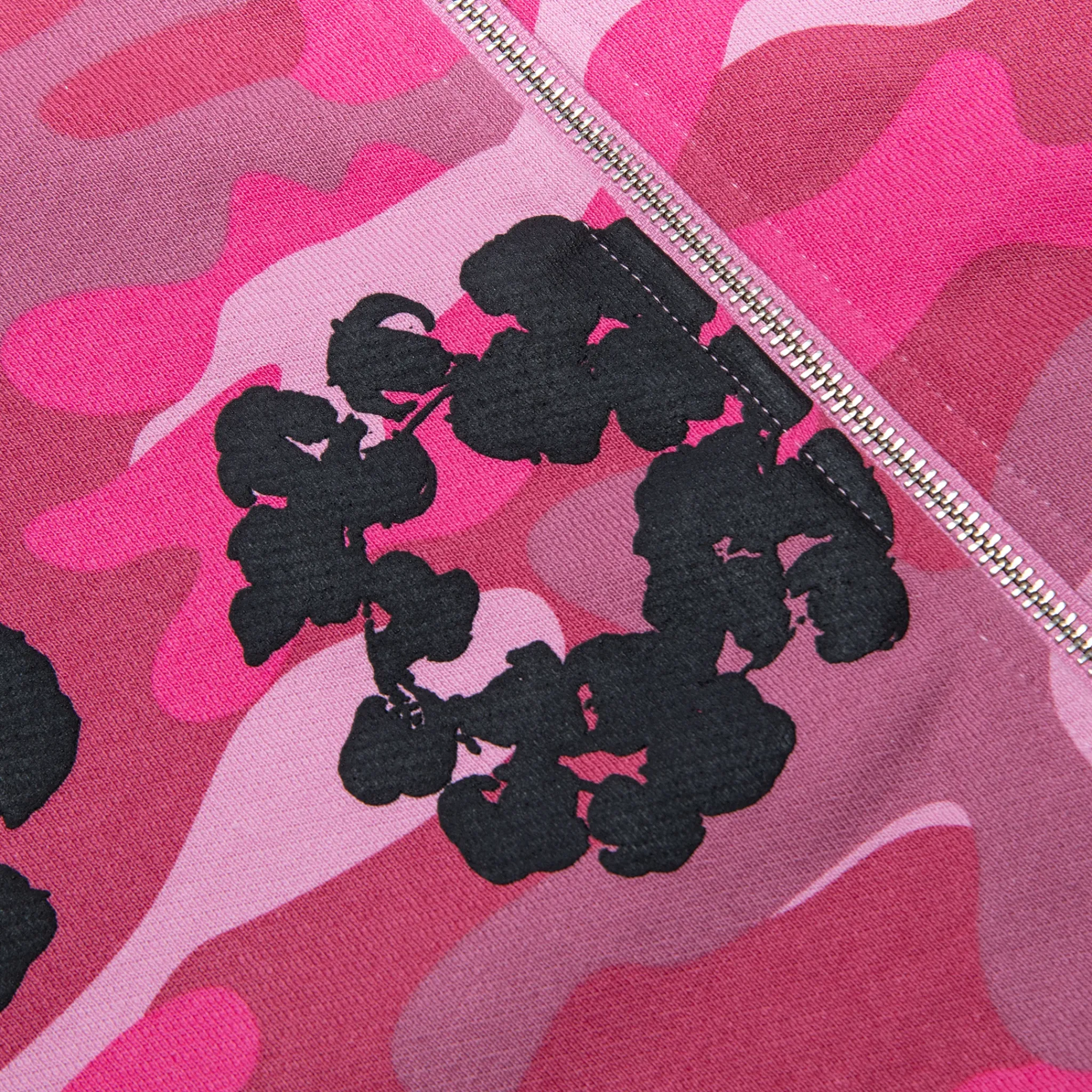Denim Tears Pink Camo Cotton Wreath Zip-Up Hoodie< Sweatshirts & Hoodies