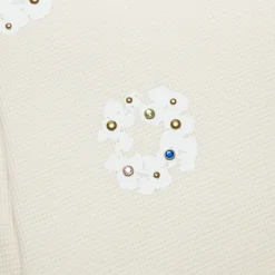Denim Tears Rhinestone The Cotton Wreath Long-Sleeve Thermal Oatmeal T Shirt< T-shirts