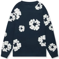 Denim Tears The Cotton Wreath Long-Sleeve Navy T Shirt< T-shirts