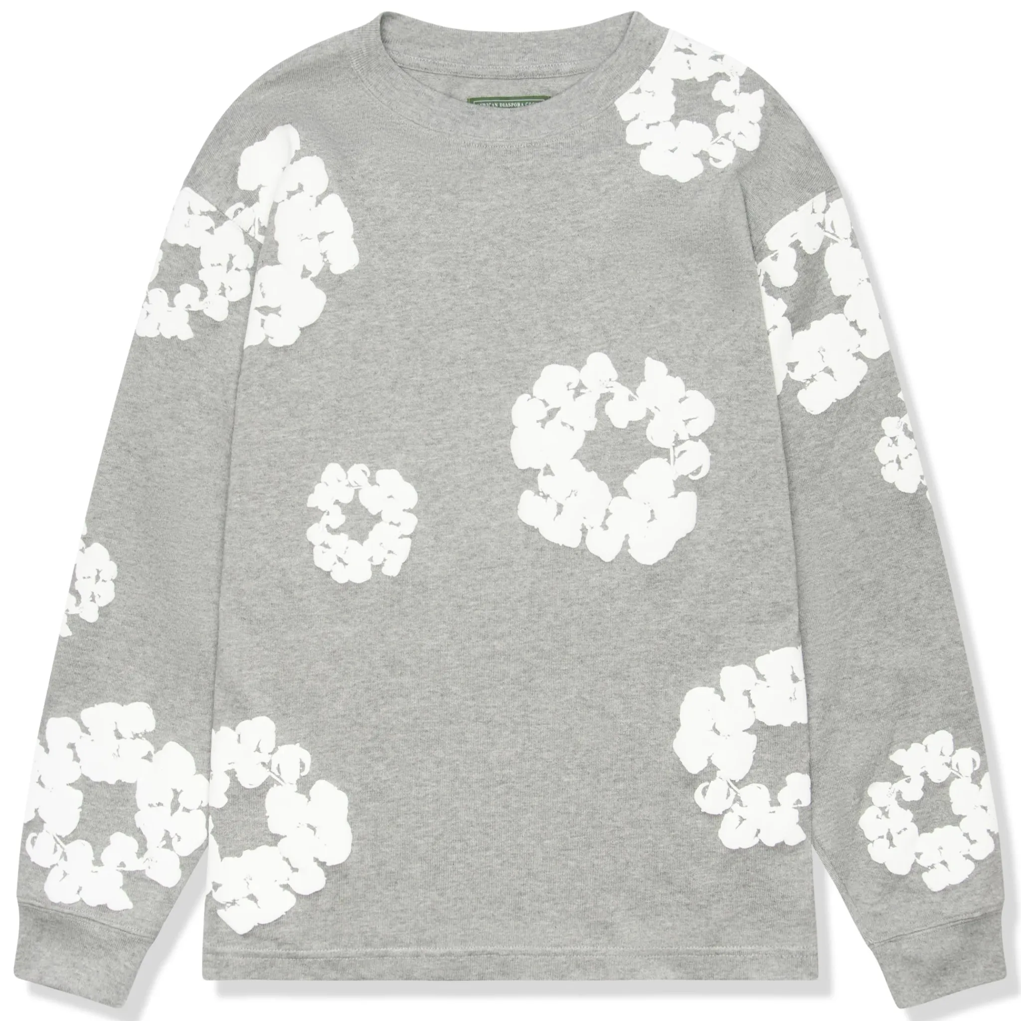 Denim Tears The Cotton Wreath Long-Sleeve Grey T Shirt< T-shirts