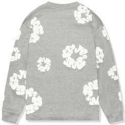 Denim Tears The Cotton Wreath Long-Sleeve Grey T Shirt< T-shirts