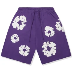 Denim Tears The Cotton Wreath Purple Shorts< Shorts