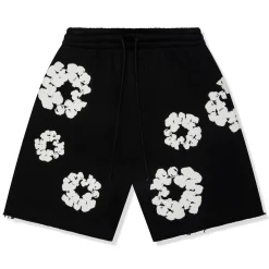 Denim Tears The Cotton Wreath Black Shorts< Shorts