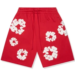Denim Tears The Cotton Wreath Red Shorts< Shorts