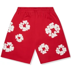 Denim Tears The Cotton Wreath Red Shorts< Shorts