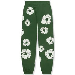 Denim Tears The Cotton Wreath Green Sweatpants< Bottoms|Matching Sets