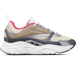 Dior B22 Beige Deep Grey Brown Calfskin Trainer< Designer Trainers
