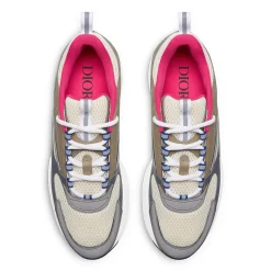 Dior B22 Beige Deep Grey Brown Calfskin Trainer< Designer Trainers