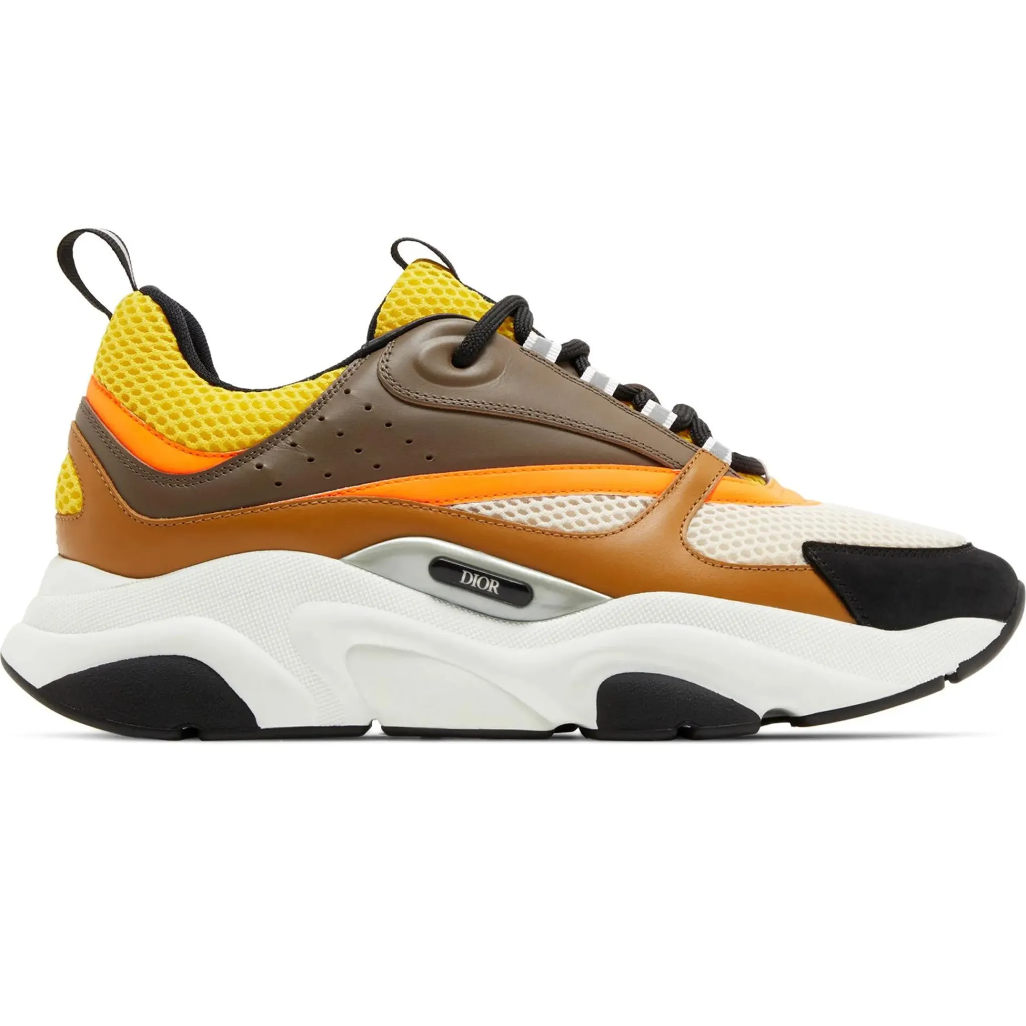 Dior B22 Ebony Camel Yellow Calfskin Trainer< Designer Trainers
