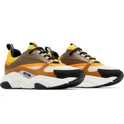 Dior B22 Ebony Camel Yellow Calfskin Trainer< Designer Trainers