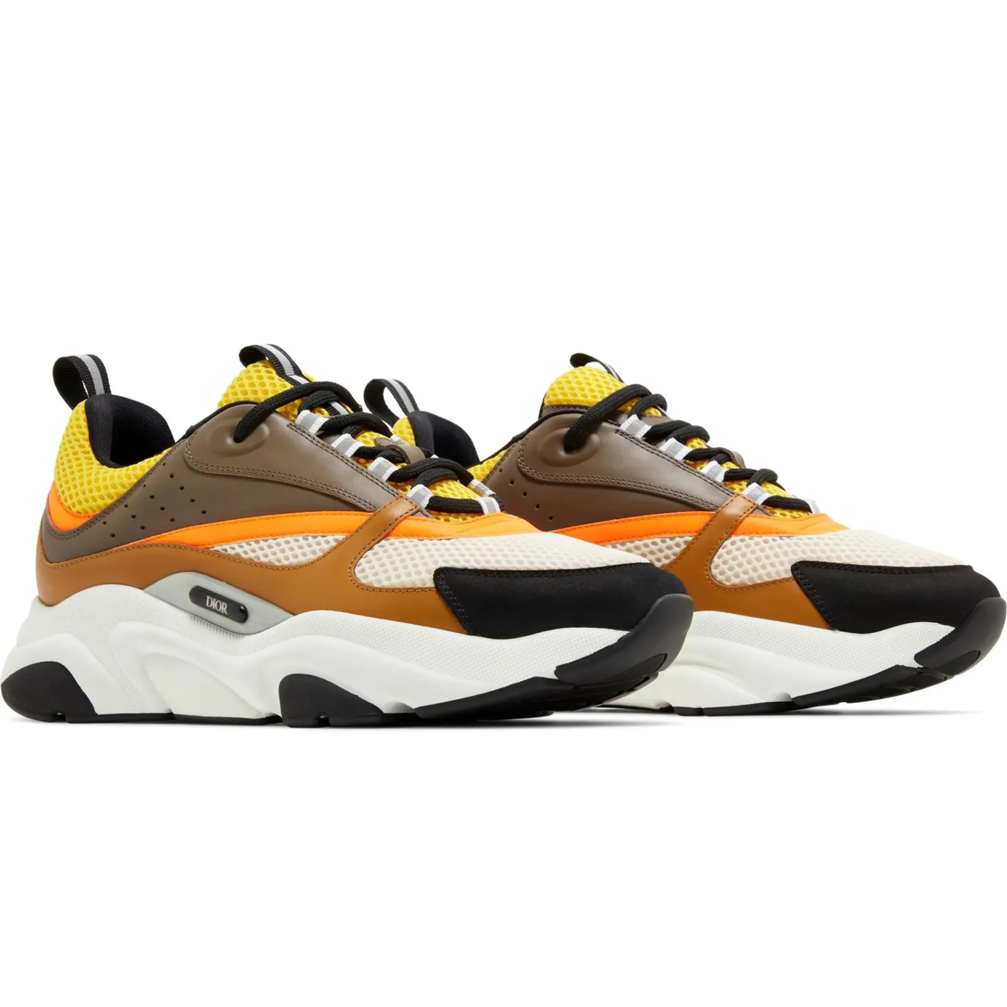 Dior B22 Ebony Camel Yellow Calfskin Trainer< Designer Trainers
