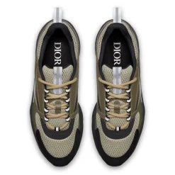 Dior B22 Khaki Black Calfskin Trainer< Designer Trainers
