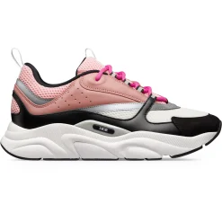 Dior B22 Pink White Black Calfskin Trainer< Designer Trainers