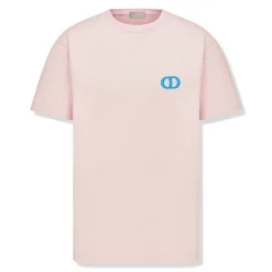 Dior CD Icon Relaxed Fit Cotton Pink T Shirt< T-shirts