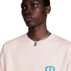 Dior CD Icon Relaxed Fit Cotton Pink T Shirt< T-shirts