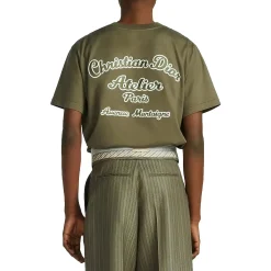 Dior 'Christian Atelier' Relaxed Fit Khaki T Shirt< T-shirts