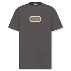 Dior Couture Relaxed Fit Cotton Charcoal T Shirt< T-shirts