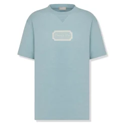 Dior Couture Relaxed Fit Cotton Azure Blue T Shirt< T-shirts