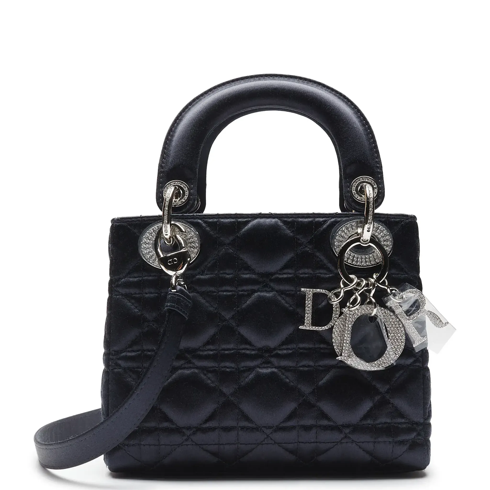 Dior Lady Lady Diana Limited Edition Satin Blue Mini Handbag< Cross Body Bags|Handbags