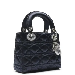 Dior Lady Lady Diana Limited Edition Satin Blue Mini Handbag< Cross Body Bags|Handbags