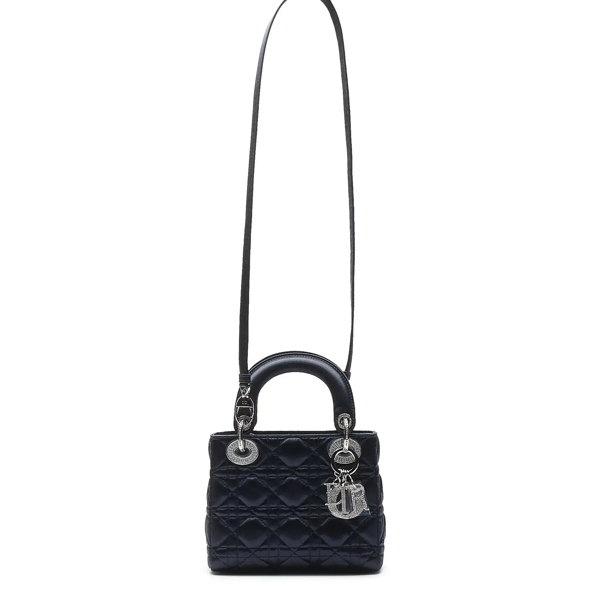 Dior Lady Lady Diana Limited Edition Satin Blue Mini Handbag< Cross Body Bags|Handbags
