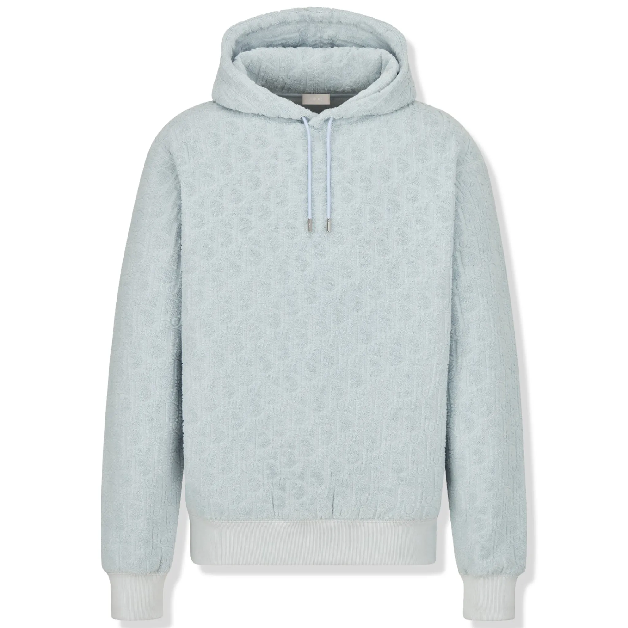 Dior Oblique Towelling Terry Cotton Relaxed Fit Blue Hoodie< Sweatshirts & Hoodies