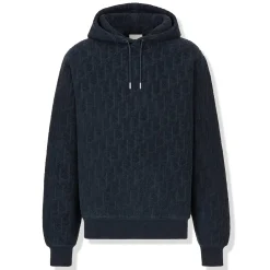 Dior Oblique Towelling Terry Navy Hoodie< Sweatshirts & Hoodies