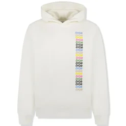 Dior Printed Relaxed Fit Cotton White Hoodie< Sweatshirts & Hoodies