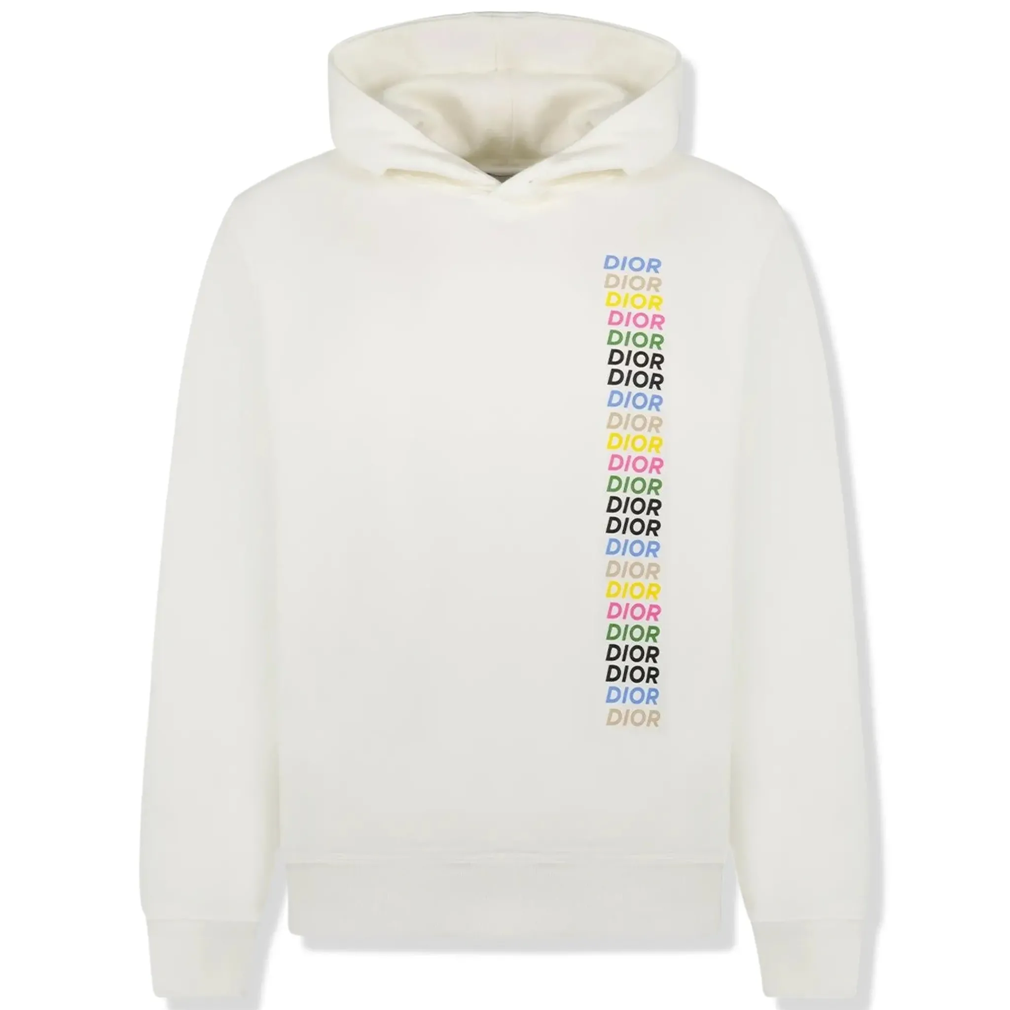 Dior Printed Relaxed Fit Cotton White Hoodie< Sweatshirts & Hoodies