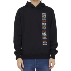 Dior Printed Relaxed Fit Cotton Black Hoodie< Sweatshirts & Hoodies