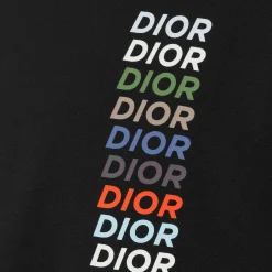 Dior Printed Relaxed Fit Cotton Black T Shirt< T-shirts
