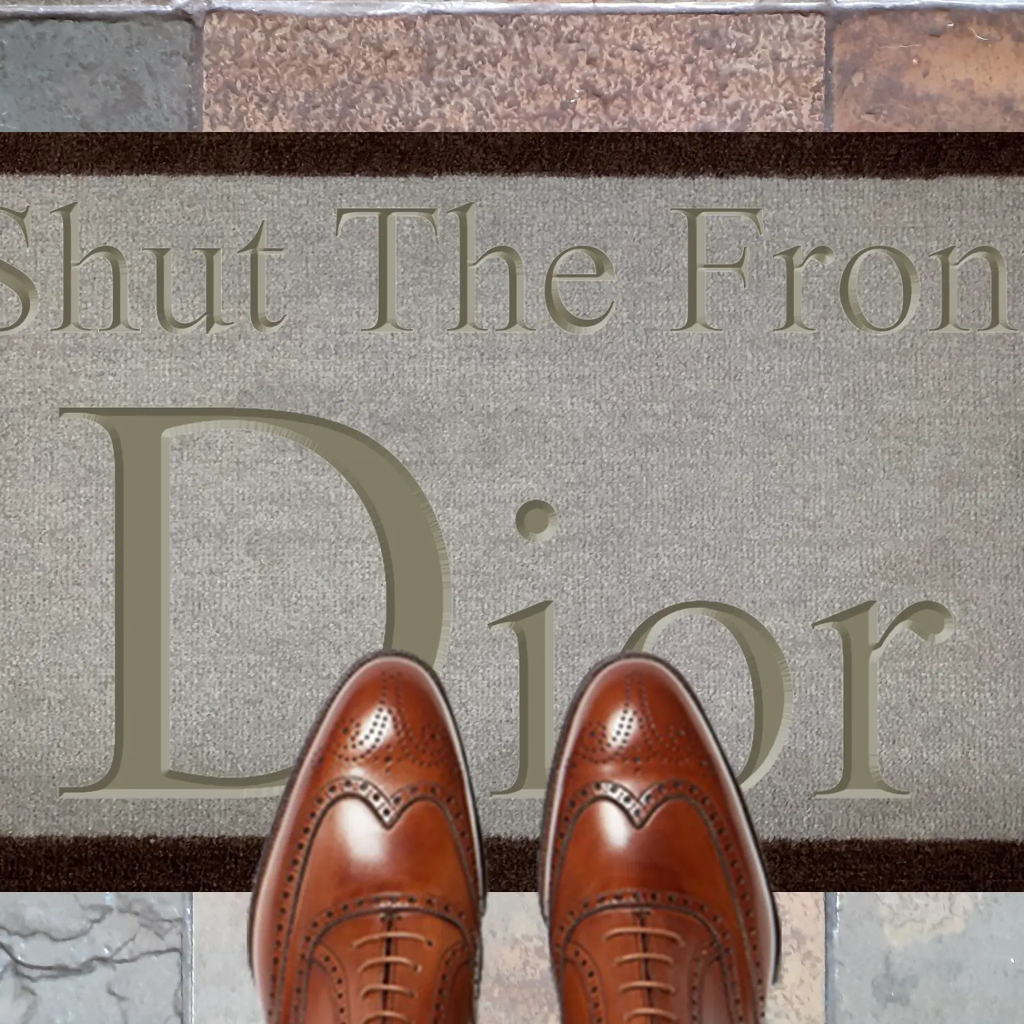 Dior Shut The Front Doormat Light Brown 70x40cm< Rugs & Mats|Designer Home Accessories