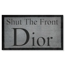 Project Crepslocker Dior Shut The Front Dior Light Grey Doormat 70x40cm< Rugs & Mats|Designer Home Accessories