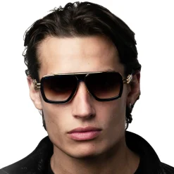 Dita Eyewear Dita LXN-EVO DTS403-A-01 Black Yellow Gold Sunglasses< Sunglasses