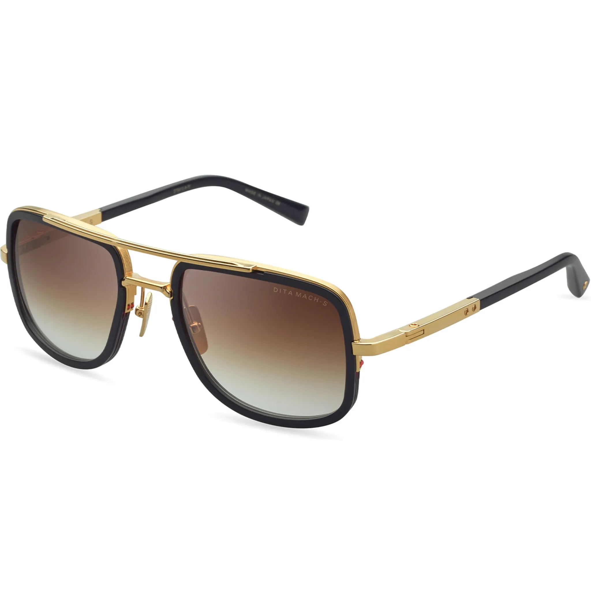 Dita Eyewear Dita Mach S DTS412-A-01 Yellow Gold Black Sunglasses< Sunglasses