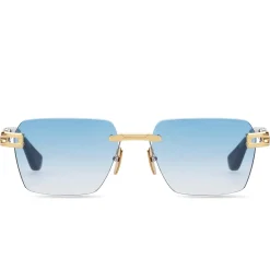 Dita Eyewear Dita Meta-EVO DTS147-A-03 Blue Gold Rimless Sunglasses< Sunglasses