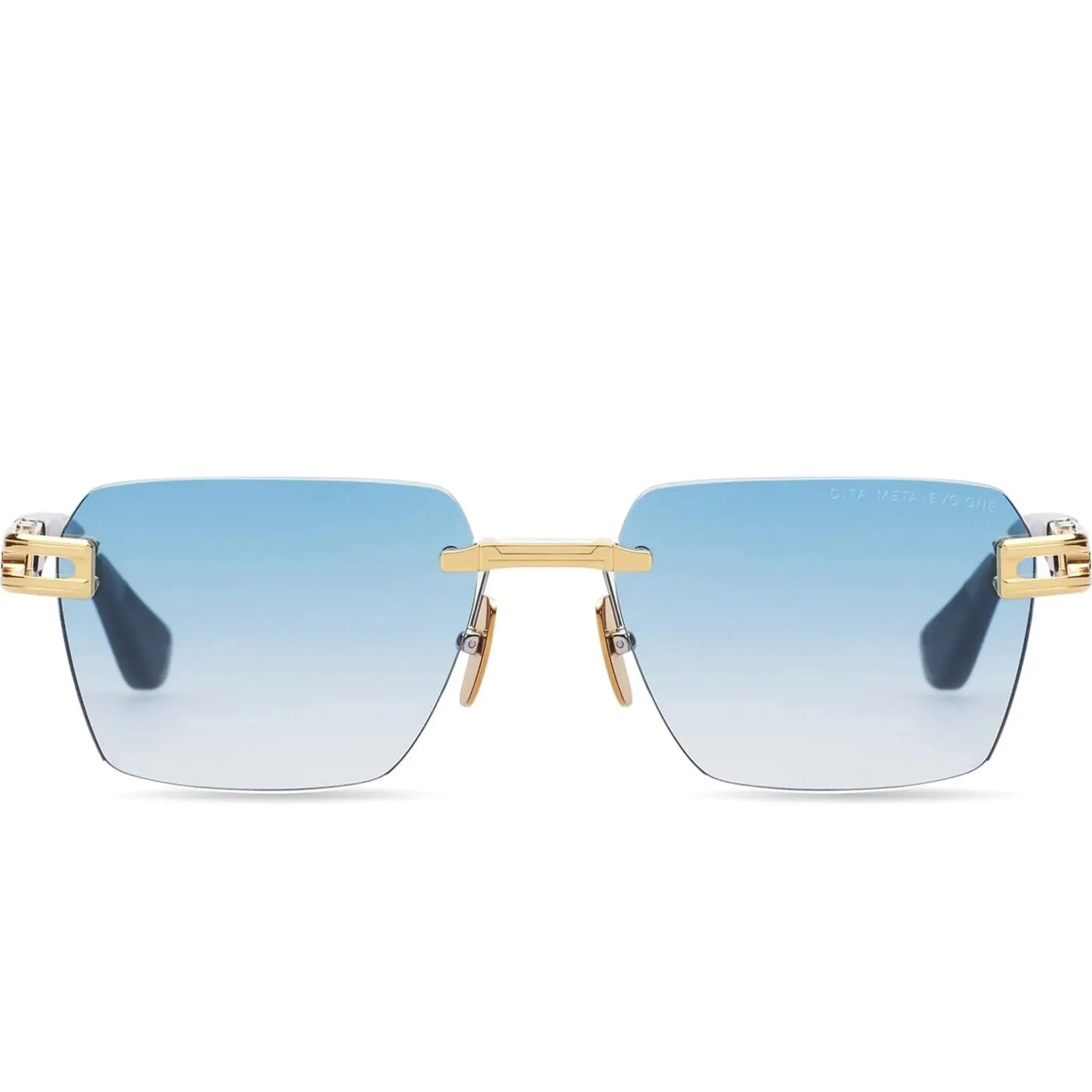 Dita Eyewear Dita Meta-EVO DTS147-A-03 Blue Gold Rimless Sunglasses< Sunglasses
