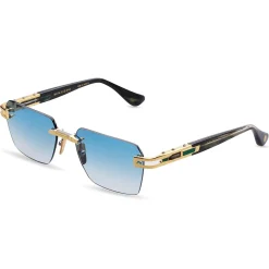 Dita Eyewear Dita Meta-EVO DTS147-A-03 Blue Gold Rimless Sunglasses< Sunglasses