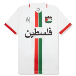 FC Palestina Palestine Red Green Stripe Arabic White Football T Shirt< T-shirts