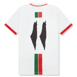 FC Palestina Palestine Red Green Stripe English White Football T Shirt< T-shirts