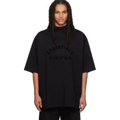 Fear Of God Essentials Arch Logo Jet Black T Shirt (SS23)< T-shirts