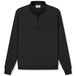 Fear Of God Essentials Black Half Zip Sweatshirt (SS21)< Sweatshirts & Hoodies