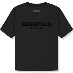 Fear Of God Essentials Black T Shirt (SS22)< Matching Sets|T-shirts