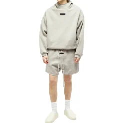 Fear Of God Essentials Dark Heather Oatmeal Shorts (FW23)< Shorts|Matching Sets