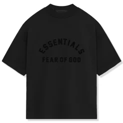 Fear Of God Essentials Heavy Jersey Crewneck Jet Black T Shirt< T-shirts