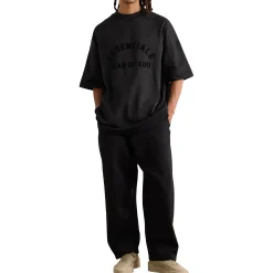 Fear Of God Essentials Heavy Jersey Crewneck Jet Black T Shirt< T-shirts